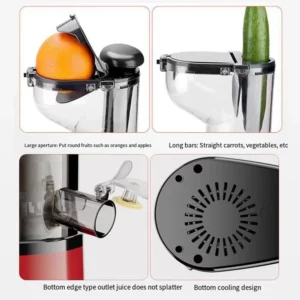 Houselin Masticating Juicer Machines, 7-inch Powerful Slow Cold Press Juicer with Large Feed Chute, for Vegetables and Fruits - Image 5