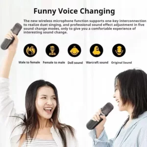 Xiaomi 10W Powerful Wireless Portable Dual Microphone Karaoke Machine Outdoor Family Party Home KTV Karaoke Subwoofer Boom Box - Image 6