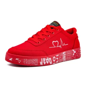 Fashion Women Vulcanized Shoes Sneakers Ladies Lace-up Casual Shoes Breathable Canvas Lover Shoes Graffiti Flat Zapatos Hombe - Image 2