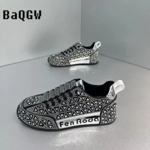 Luxury Sparkly Sneakers for Men Designer Cover Bottom Casual Bling Board Shoe Fashion Upper Increased Internal Platform Shoes - Image 3
