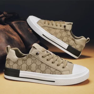 2024 Luxury Men Canvas Shoes Brand Sneakers Breathable Men's Vulcanize Shoes Designer Low Canvas Sneakers Men Skateboard Loafers - Image 1