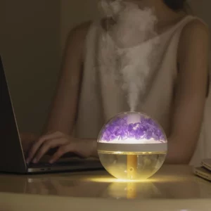 270ML Air Humidifier USB Rechargeable 800mAh Home Hydration Humidifier Colour LED Light Mist Maker Flower Humidificador - Image 5