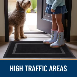 HAPIHAPPY New Waterproof Door Mat Entrance Nonslip Fade Resistant Door Mat Easy Clean Patio Porch Entryway Door Mat All-Season - Image 6