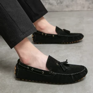 Men Loafers Soft Moccasins High Quality Spring Autumn Genuine Leather Shoes Men Warm Flats Driving Shoes - Image 6