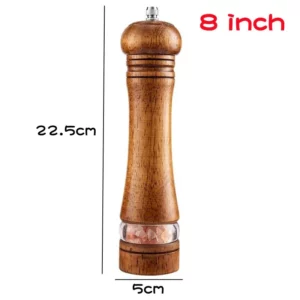 8inch Manual Wooden Pepper Grinder,Sturdy Salt Pepper Mill with Ceramic Grinding Cores,Adjustable Coarseness Spice Salt Grinder, - Image 5