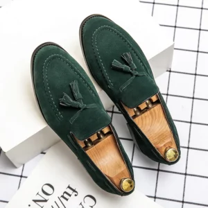 2023 New Fashion Stripe Patchwork Leather Shoe Handmade Wedding Party Shoes Men Loafers Oxford Shoes Mens Dress Shoes Big Size - Image 2