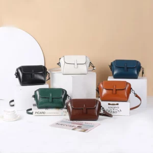 Oil Wax Cowhide Leather Cross Body Small Bag for Women Fashionable and Versatile Shoulder Shell Hand Bag Ladies Casual Phone Bag - Image 3