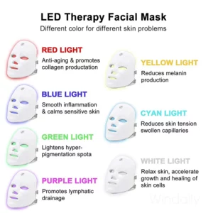 7 Colors Wireless Led Face Mask Therapy Photon USB Recharge Facial Mask For Anti Aging Skin Rejuvenation Skin Care Beauty Device - Image 3