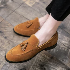 2023 New Fashion Stripe Patchwork Leather Shoe Handmade Wedding Party Shoes Men Loafers Oxford Shoes Mens Dress Shoes Big Size - Image 4