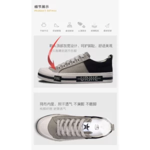 Brand Men Canvas Shoes Breathable Outdoor Mens Casual Shoes Comfortable Spring Autumn Cloth Flat Shoes Black Walking Sneakers - Image 5