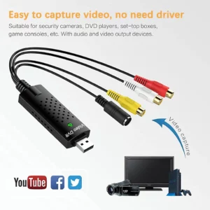 USB Video Capture Card Easy Cap VHS VCR Mini DV Hi8 DVD to Digital Converter RCA/S-video to USB 2.0 Audio Video Record Capture - Image 3