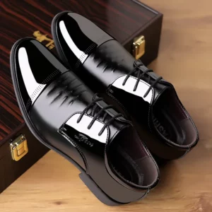 Men Dress Shoes Patent Leather Oxford Shoes Male Formal Big Size 38-48 Handsome Men Pointed Toe for Wedding - Image 3
