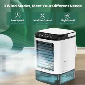 Xiaomi Mijia Portable Air Conditioner Fan Dual Spray Ultrasonic Atomization 3Speed Mute Air Cooler Night Light Electric Fan Home - Image 2