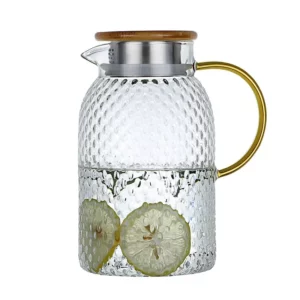 1-1.9L Cold Kettle Glass Large Capacity Rice Grain Grain Kettle Heatable Glass Set Cool White Kettle Household Cup Drinkware Hot - Image 5