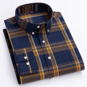 New in shirt100%cotton long sleeve shirts for men slim fit casual shirt fashion vintage streetwear elegant soft plaid clothes - Image 3
