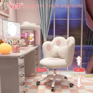 New Pretty Girls Cute Computer Office Chair Home Bedroom Dormitory Comfortable 360° Swivel Lift Back Desk Cosmetic Chair - Image 4