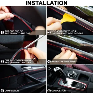 Car Interior Decoration Line Trim Door Center Console Gap Instrument Panel Decorative Line Chrome Glitter Modification Supplies - Image 6