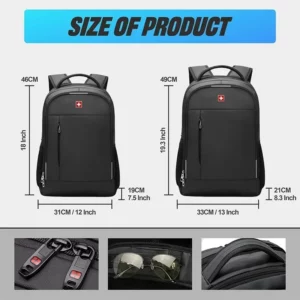 SWISS Men Laptop Backpack Waterproof Anti Theft USB Bag Large Capacity Fashion School Backpack Travel Backpack Back Pack Mochila - Image 6