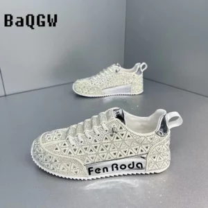 Luxury Sparkly Sneakers for Men Designer Cover Bottom Casual Bling Board Shoe Fashion Upper Increased Internal Platform Shoes - Image 6