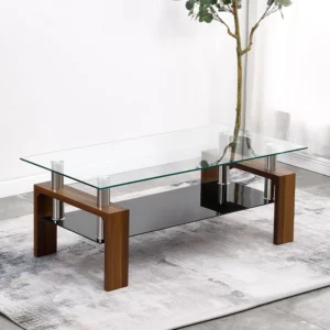 Glass coffee table household living room simple tea table - Image 1