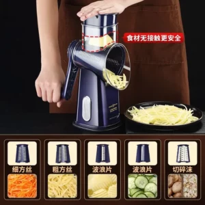 Vegetable Slicer Cutter Manual Drum Grater Multifunction Rotary Cheese Grater Kitchen Veggie Chopper Food Shredder Meat Grinder - Image 6