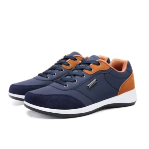 2023 New Casual Shoes for Men Fashion Leather Casual Shoes Comfortable Skateboarding Sneakers Mixed Colors Lace Up Walking Shoes - Image 4