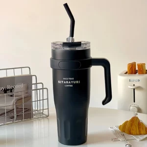 304 Stainless Steel Auto Cup Double Layer Vacuum Large Capacity Bingba Cup Outdoor Portable Thermos Cup with Handle Sports Cup - Image 2