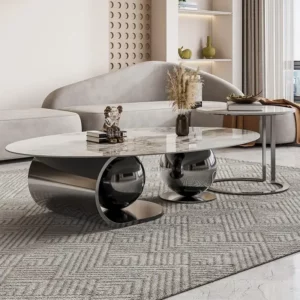 Modern Luxury Natural Marble Coffee Table Designer Irregular White Coffee Table Organizer Hardcover Stolik Kawowy Decoration - Image 1