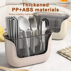 Kitchen Spoon Chopstick Storage Silverware Drying Drain Basket Cutlery Holder 3 Compartment Flatware Caddy Kitchen Accessories - Image 2