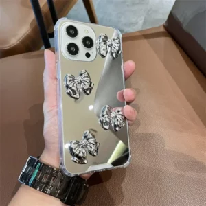 Fashion Korean Style Cute Heart Soft Silicone Clear Case For IPhone 16 13 Pro Max 14 11 12 15 XR 7 8 Plus Silvery Mirror Cover - Image 6