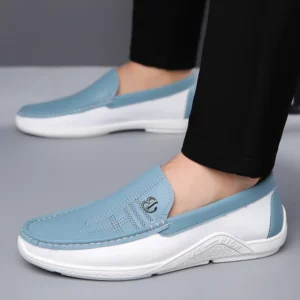 Mens Leather Shoes 2024 Casual Slip on Formal Dress Loafers Breathable Soft Flats for Male Non Slip Driving Office Work Shoes - Image 5