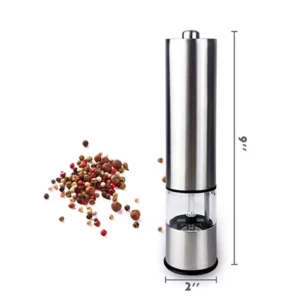 Electric Salt and Pepper Grinder - Single Battery Operated Stainless Steel Salt or Pepper Mill with Adjustable Ceramic Grinder - Image 6