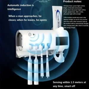 Multifunctional Toothbrush Holder Induction UV Sterilization Automatic Toothpaste Squeezing Support Electric Toothbrush - Image 2