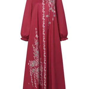 ZANZEA Long Sleeve Islamic Long Robes Abaya Women Muslim Fashion O Neck Casual Vestidos Loose Turkey Floral Printing Maxi Dress - Image 4