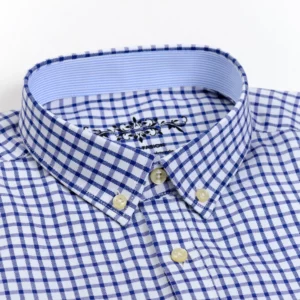 Men's Long Sleeve Oxford Plaid Striped Casual Shirt Front Patch Chest Pocket Regular-fit Button-down Collar Thick Work Shirts - Image 2