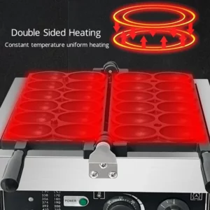 110V/220V Egg Waffle Machine Commercial Waffle Maker 12 Holes Egg Shape Pastry Baking Machine - Image 3