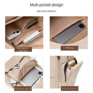 GOLF Women's Backpack Fashion Solid color travel bag Commuting School Bag Female Students 15.6-inch Computer Backpack - Image 3