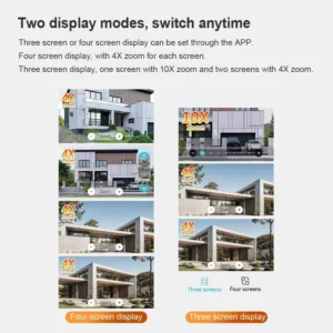 LS VISION 20MP 10X Zoom Four Screens WiFi IP Camera Wireless Outdoor 10K Four Lens PTZ Human Auto Tracking Surveillance Cameras - Image 4