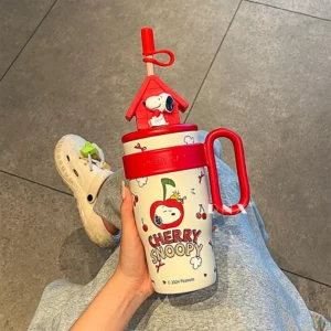 800ML Snoopy Doll Thermos Cup Cute Cartoon 316 Stainless Steel Large Capacity Portable Handle Outdoor Sports Water Cup Straw Cup - Image 3