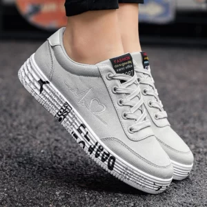 Fashion Women Vulcanized Shoes Sneakers Ladies Lace-up Casual Shoes Breathable Canvas Lover Shoes Graffiti Flat Zapatos Hombe - Image 4