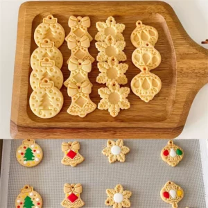 New Jam Sandwich Flowers Cookie Cutter 3D Christmas Biscuit Mould Pressable Fondant Stamp New Year Cake Decor Baking Supplies - Image 5