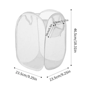 Folding Dirty Laundry Sorting Basket Washing Frame Bathroom Cloth Mesh Storage Bag Frame Bucket Laundry Organizers Storage Pouch - Image 6