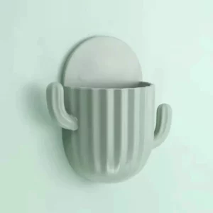 Toothbrush Holder Cactus Storage Rack Shaver Organizer Wall Self-adhesive Storage Drain Rack Prateleiras Bathroom Accessories - Image 5