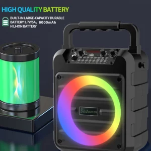 Karaoke Machine with 2 Wireless Karaoke Microphones, Portable Bluetooth Speaker Home Karaoke System with RGB Colorful Light - Image 6
