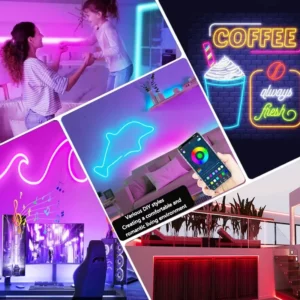 RGB Neon LED Strip 1/2/3/5M IP65 Waterproof DIY USB Neon Strip Tuya App Remote Control Flexible Ribbon for Home Decor Lighting - Image 6