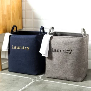 Jute Cloth Art Dirty Clothes Collection Basket Light Luxury Home Bathroom Foldable Laundry Basket Large Capacity Storage - Image 1