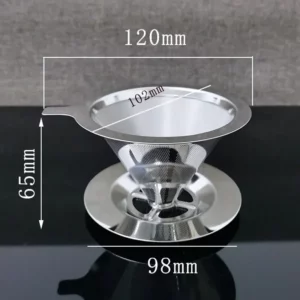 Portable Coffee Filter Stainless Steel Easy Clean Reusable Double Layer Coffee Funnel Paperless Pour Over Holder Coffee Dripper - Image 6