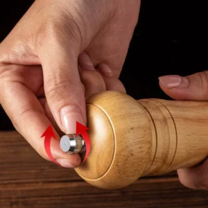 8inch Manual Wooden Pepper Grinder,Sturdy Salt Pepper Mill with Ceramic Grinding Cores,Adjustable Coarseness Spice Salt Grinder, - Image 4