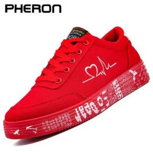 Fashion Women Vulcanized Shoes Sneakers Ladies Lace-up Casual Shoes Breathable Canvas Lover Shoes Graffiti Flat Zapatos Hombe - Image 1