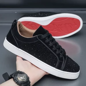 Sneakers Casual Men Designer Rivet Punk Board Shoes Fashion Leather Canvas Breathable Height Increased Flat Platform White Shoes - Image 5
